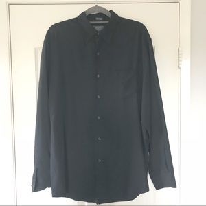 Claiborne Crazy Horse Black Silk Button Down Shirt